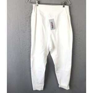Anarkh  Pants Womens Medium White Linen Jogger High Waist Modern Minimalist NEW